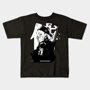 Cyberpunk Ninja Girl Samurai Warrior Anime Streetwear Kids T-Shirt